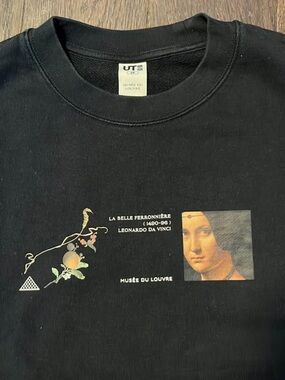 Uniqlo UT Black Louvre 'La Belle Ferronnière' Graphic Sweatshirt